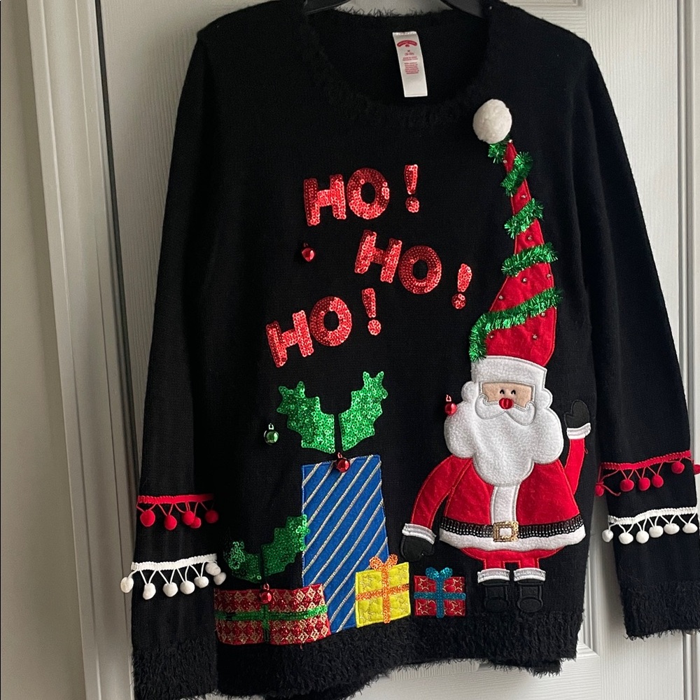 Holiday Time Christmas Sweater and Earrings Bundle